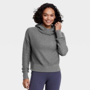 All In Motion Women's Charcoal Gray Hooded Pullover Sweater
